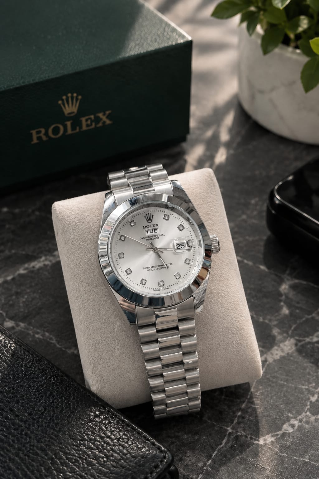 Rolex Stone Dial Luxury Men’s Watch – Unique Gemstone Edition