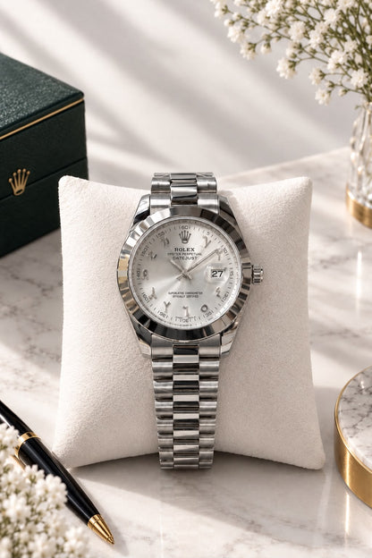 Rolex Arabic Dial Stainless Steel Luxury Men’s Watch – Premium Edition