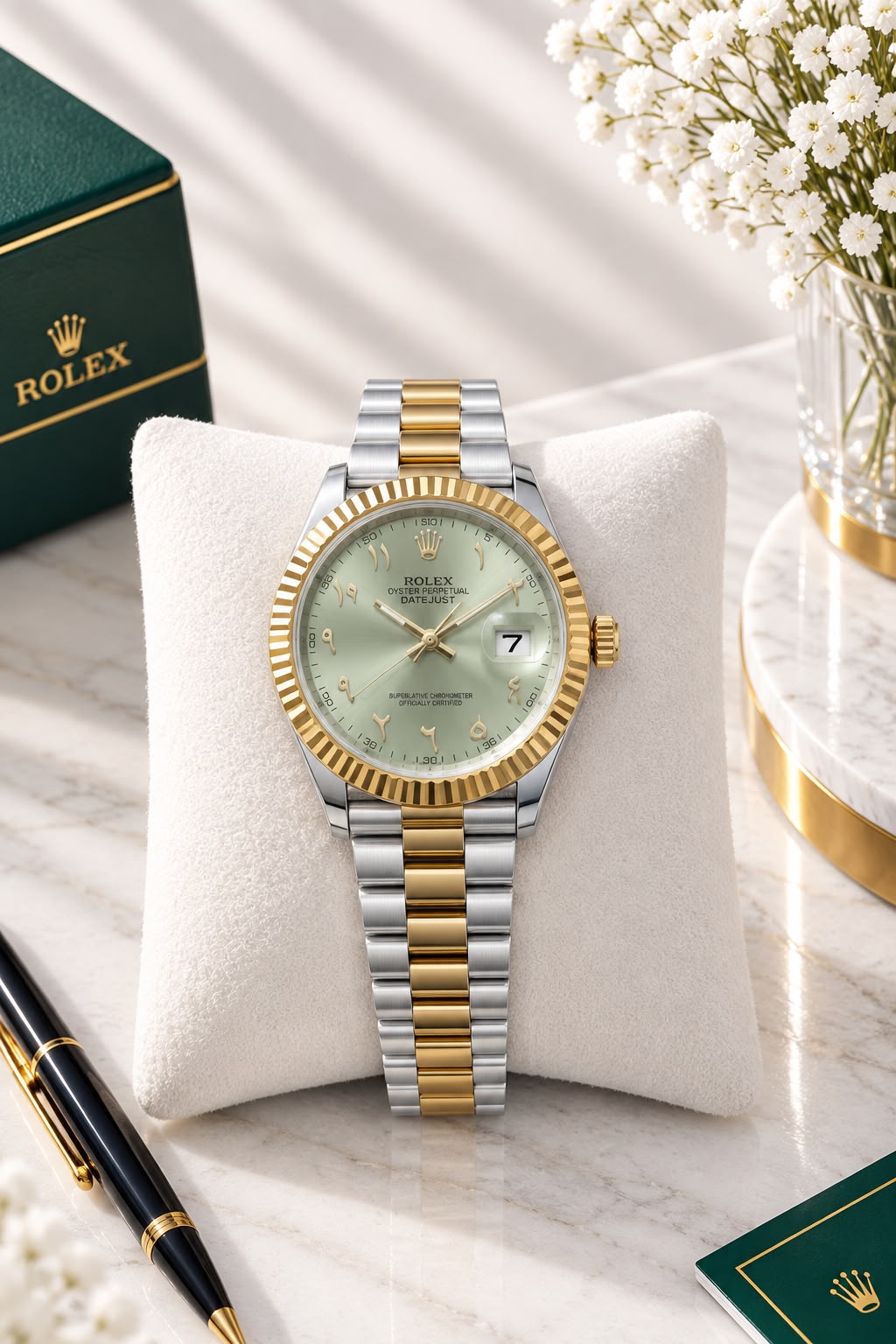 Rolex Arabic Dial Stainless Steel Luxury Men’s Watch – Premium Edition