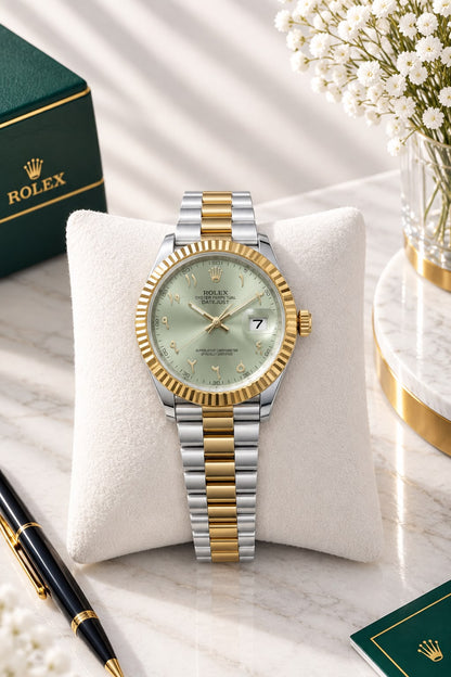 Rolex Arabic Dial Stainless Steel Luxury Men’s Watch – Premium Edition