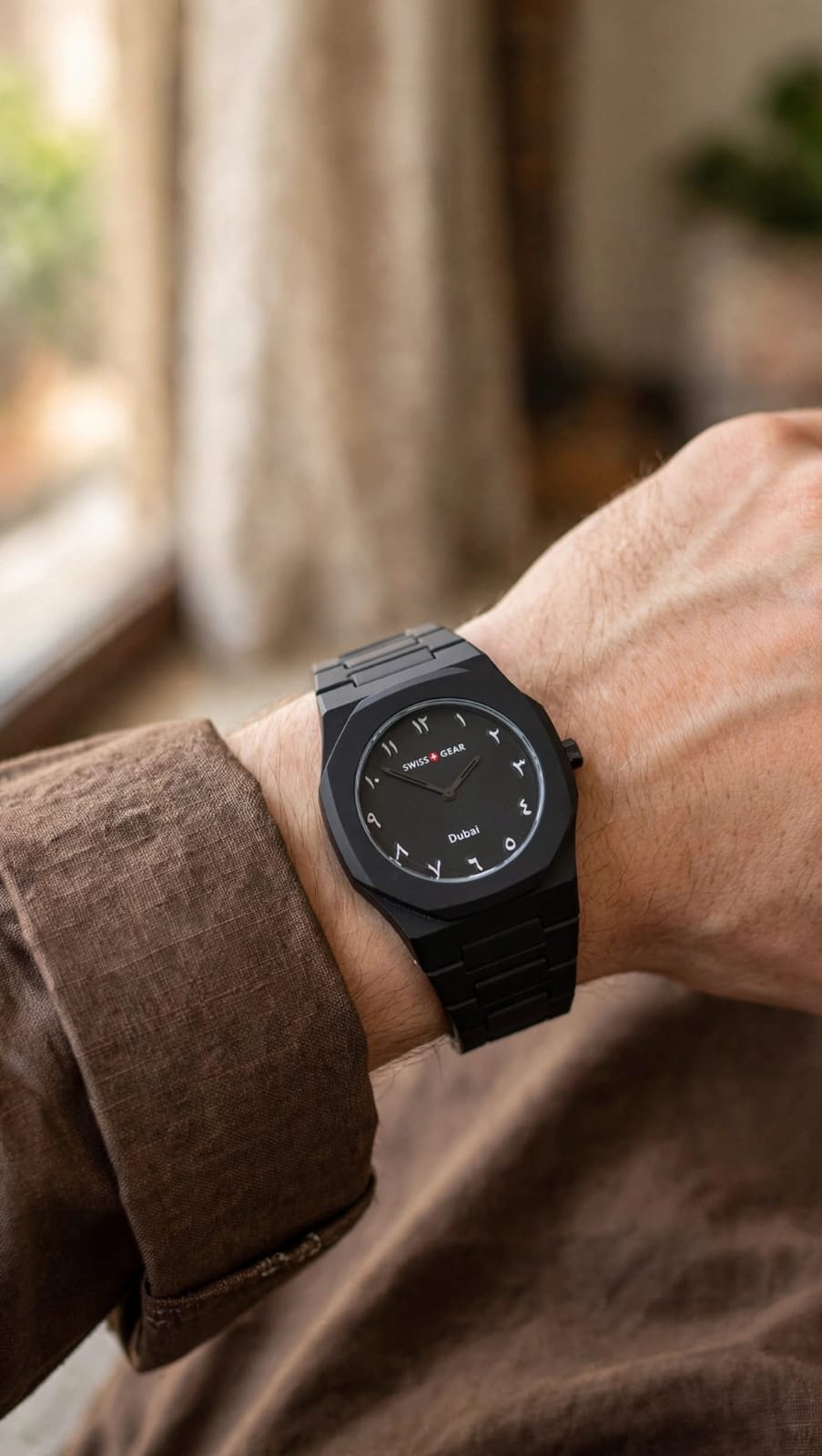 Matte Black Aura Minimalist Men’s Watch – Sleek Everyday Edition